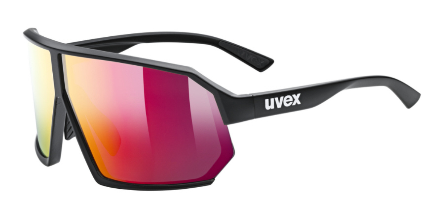 Occhiali da ciclismo Uvex Sportstyle 237, occhiali da sole nero-rosso