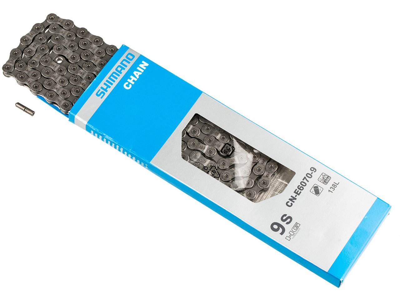 Catena Shimano CN-E6070-9 a 9 velocità, 138 maglie