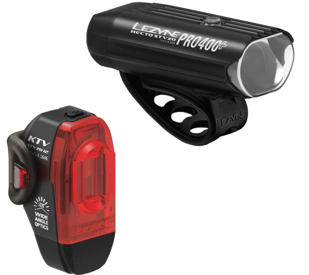 Set luci Lezyne Hecto Drive Pro 400+ / KTV Drive conforme alla normativa StVZO